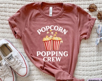 Popcorn Shirt, Funny Popcorn Tshirt, Popcorn Gifts, Girls Popcorn Tee, Popcorn T-shirt, Movie Night, Film Lover, Theater, Cinema Team Shirts