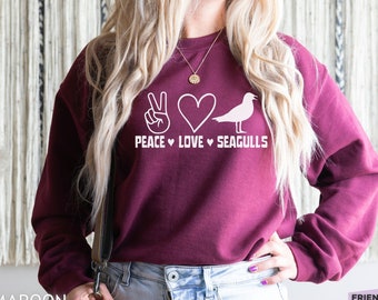 Seagull Sweatshirt, Gull Sweatshirt, Seagull Gift, Cute Seagull Crewneck, Girls Seagull Shirt, Seagull, Seagull Sweater, Funny Seagull  Bird