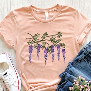Wisteria Shirt, Wisteria Flower Tshirt, Wisteria Gift For Her, Wisteria Plant T Shirt, Cottagecore Shirt, Floral Shirt For Mom,Birthday Gift