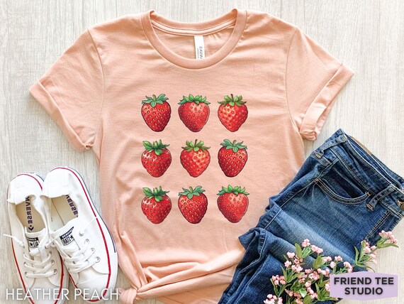 Cute Summer Strawberry Pattern T-Shirt Cute Summer Strawberry Pattern T-Shirt