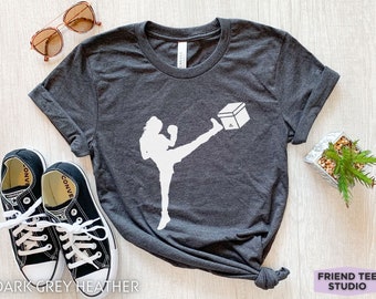 Kickboks-T-shirt, grappig kickboxer-T-shirt, vechtsportkleding dames