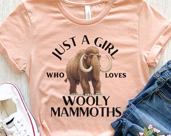 Wooly Mammoth Shirt, Wooly Mammoth Gifts, Womens Wooly Mammoth T-shirt, Mammoth Girls Tee, Extinct Animals Shirt, Wooly Mammoth Graphic Tee