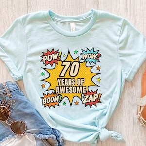 70th Birthday Shirt, 70th Birthday Tee, Funny 70 Years Old Gift, Aged 70 Years T-Shirt, 70th Birthday T-shirt For Her, Retro 70 Years Tshirt