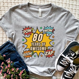 80th Birthday Shirt, 80th Birthday Tee, Funny 80 Years Old Gift, Aged 80 Years T-Shirt, 80th Birthday T-shirt For Her, Retro 80 Years Tshirt