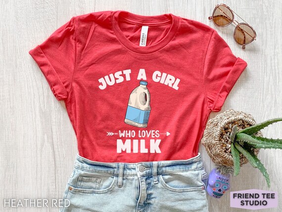 Milk Tshirt, Girls Milk Tee, Womens Milk Shirt, Milk Gift, Dairy