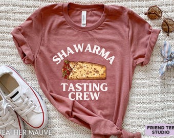 Shoarma Tasting T-shirt met ronde hals, foodiecadeau, uniseks katoenen shirt