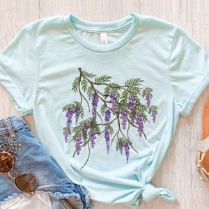 Wisteria Shirt, Wisteria Tshirt, Wisteria Gift, Wisteria Plant T Shirt, Cottagecore Shirt, Floral Shirt, Spring T-shirt, Girls Flower Shirt