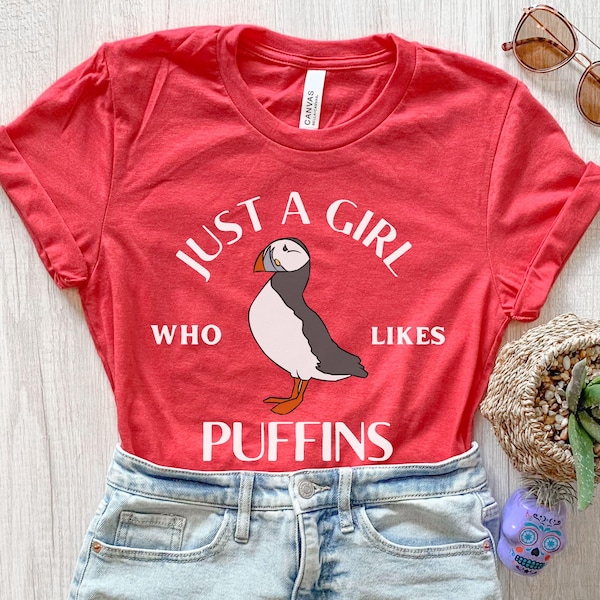 Chemise macareux macareux, T-shirt macareux fille, cadeaux macareux pour elle, chemise animal drôle, chemise oiseau macareux, t-shirt macareux enfant, t-shirt macareux femme
