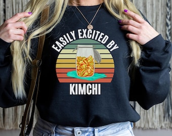 Korean Food Sweatshirt, Funny Kimchi Crewneck, Spicy Kimchi Lover Gift, Cozy K-Food Pullover, Unisex Foodie Sweatshirt