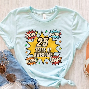 25th Birthday Shirt, 25th Birthday Tee, Funny 25 Years Old Gift, Aged 25 Years T-Shirt, 25th Birthday T-shirt For Her, Retro 25 Years Tshirt