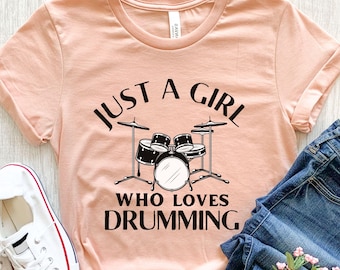Camiseta de baterista, Camiseta de baterista, Presentes para baterista, Presente para ela, Camiseta de baterista, Camisetas para banda de bateria, Camiseta de músico, Presentes para bateristas, Camiseta infantil