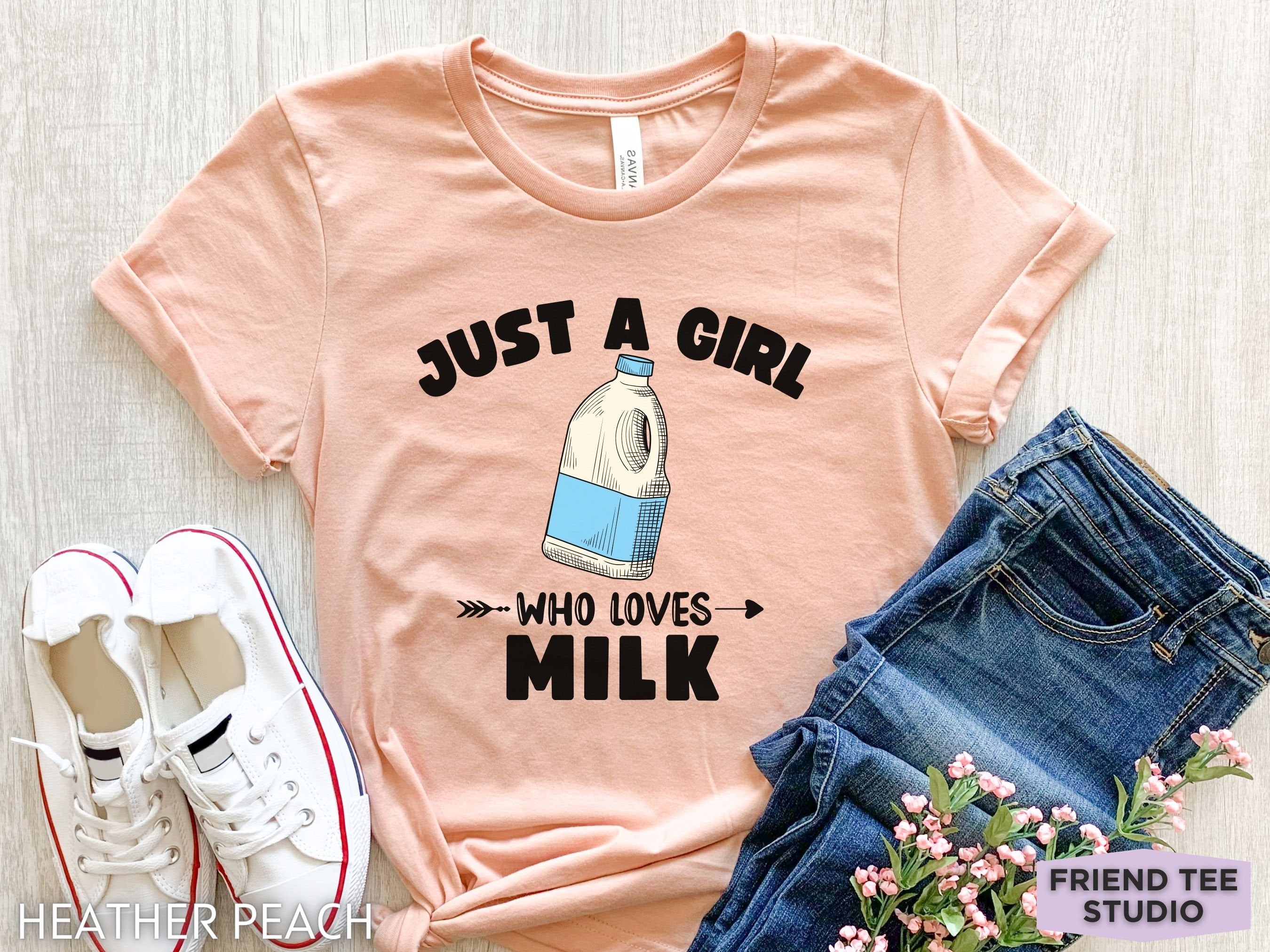 Milk Tshirt, Girls Milk Tee, Womens Milk Shirt, Milk Gift, Dairy