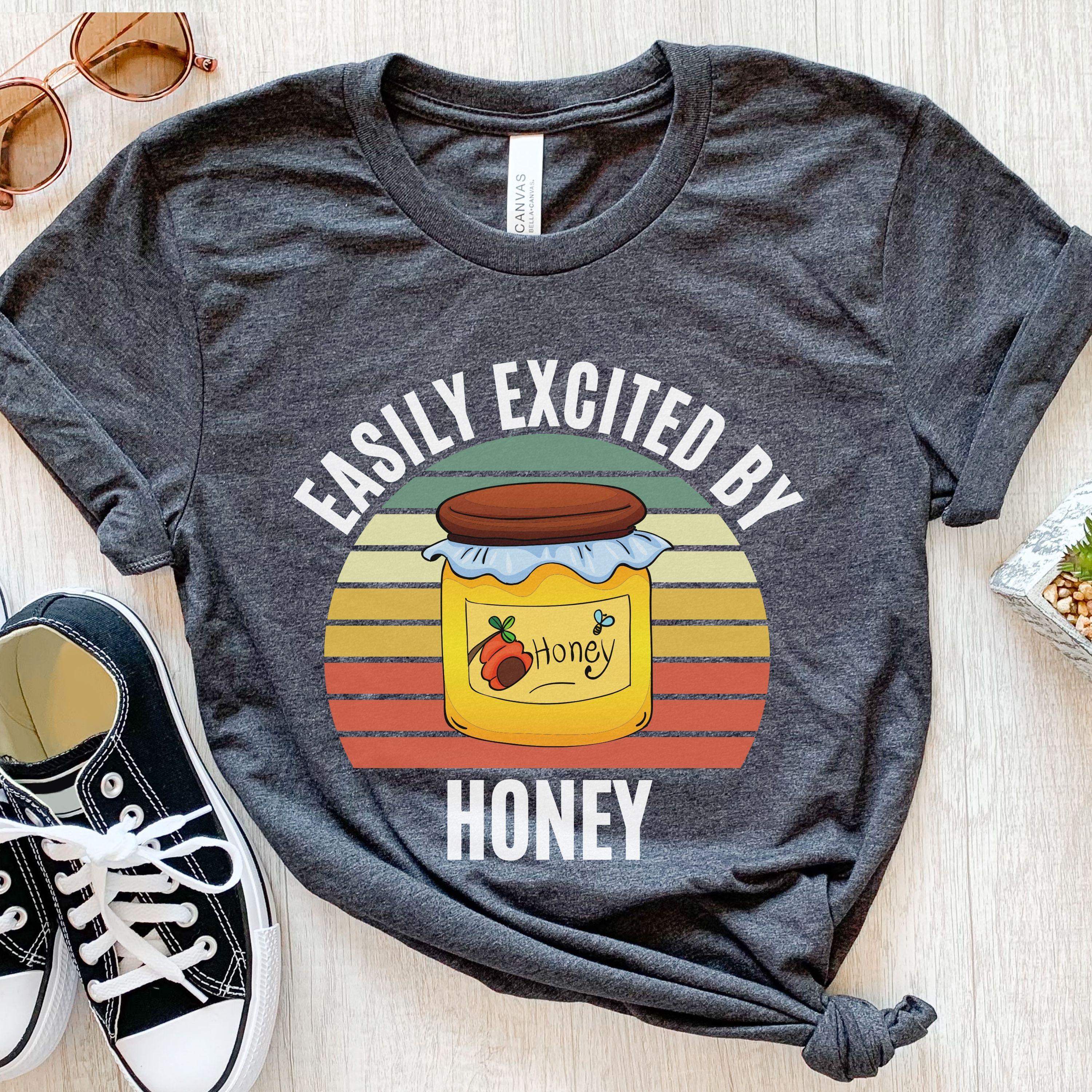 HONEY LADY BABY Tシャツ　Ｍサイズ Easily Excited by Honey, Honey Shirt, Honey Gift for Her, Funny