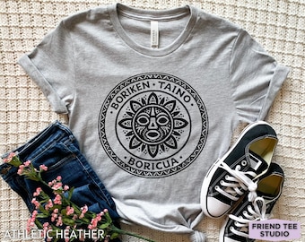 Taino Sun Shirt, Boricua Pride Tee, Puerto Rico Heritage T-Shirt, Indigenous Caribbean Tshirt, Boriken Roots Top, Taino Culture Gift