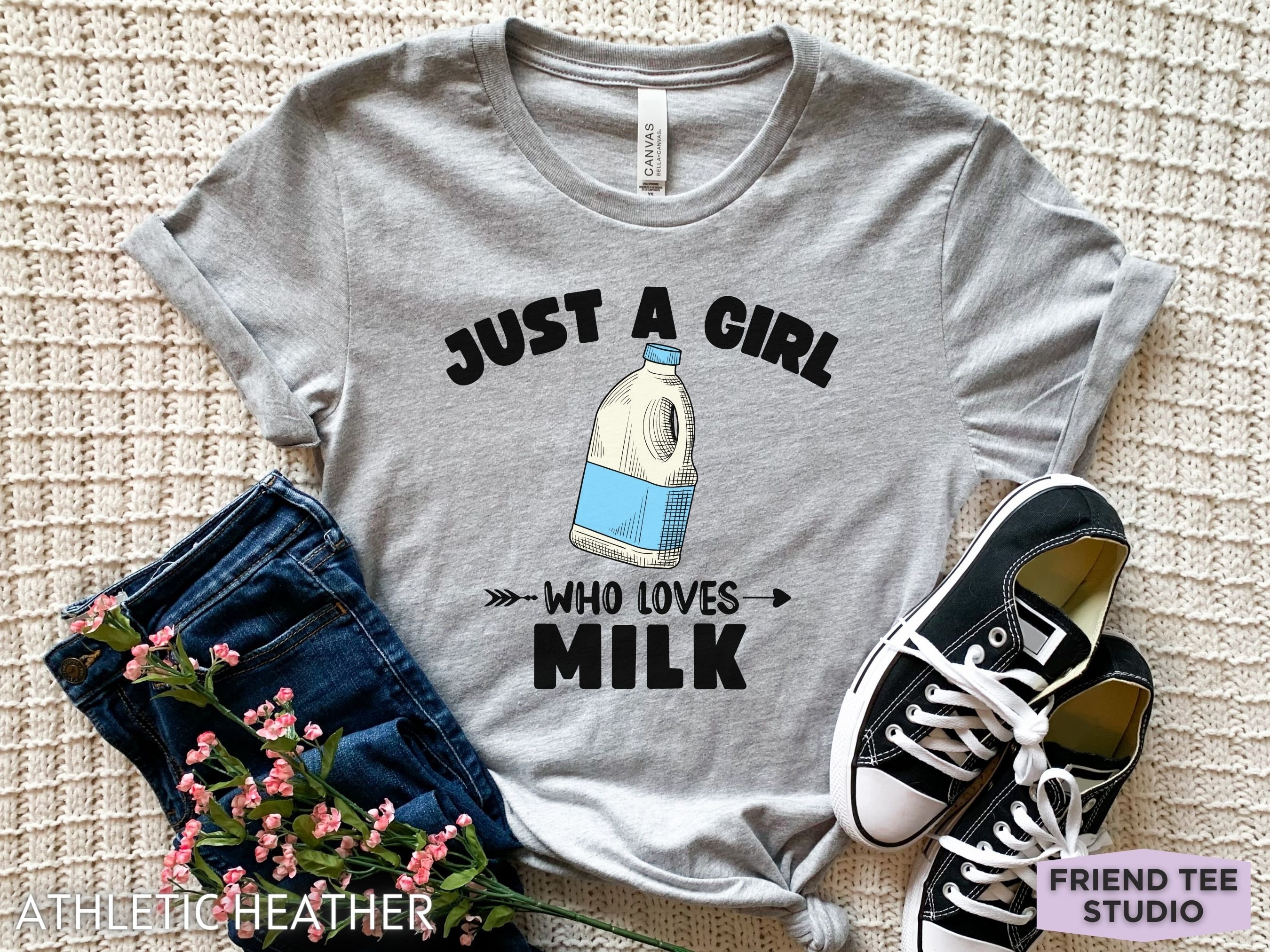 Milk Tshirt, Girls Milk Tee, Womens Milk Shirt, Milk Gift, Dairy