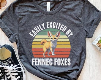 Chemise fennec renard, cadeaux fennec renard, t-shirt drôle de renard fennec, chemise renards, chemise rétro, t-shirt enfant, cadeau pour elle, cadeau pour lui, chemise animal