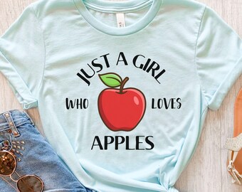 りんごシャツ、かわいいりんごTシャツ、りんごギフト、りんごが大好き