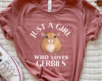 Shirt gerbil, T-shirt meisjes gerbil, shirt knaagdier, T-shirt dames gerbil, kinder gerbil cadeau, T-shirt mongoolse gerbil, verjaardagsshirt gerbil thema