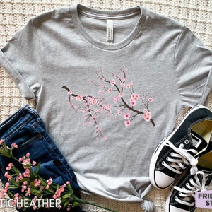 Camiseta de flor de cerezo, camiseta de Sakura, regalo de flor de cerezo, camiseta floral, camiseta de cereza japonesa, camiseta de flores para niñas, camiseta de árbol de flor de cerezo imagen 4