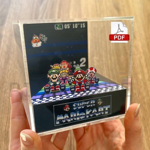 Mario Kart Rainbow Track - DIY Diorama Cube Template - Mario Kart Cube - Digital File - Guide for ALL SIZES