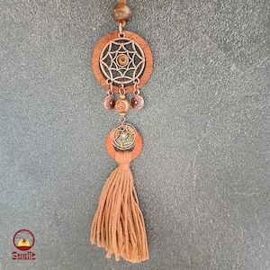 Tassel Dreamcatcher Necklace | Small Pendant | Flower Mandala Necklace | Evil Eye Bead Necklace | Bohemian Necklace | Boho Spiritual Jewelry