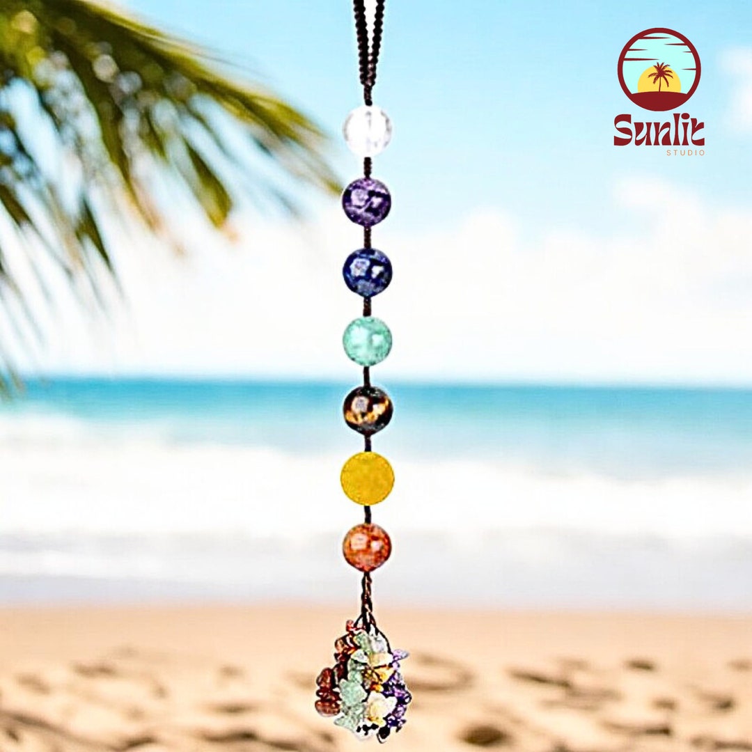 Seven Chakra Stone Wall Hanging, Seven Chakra Balancing, Gemstone
