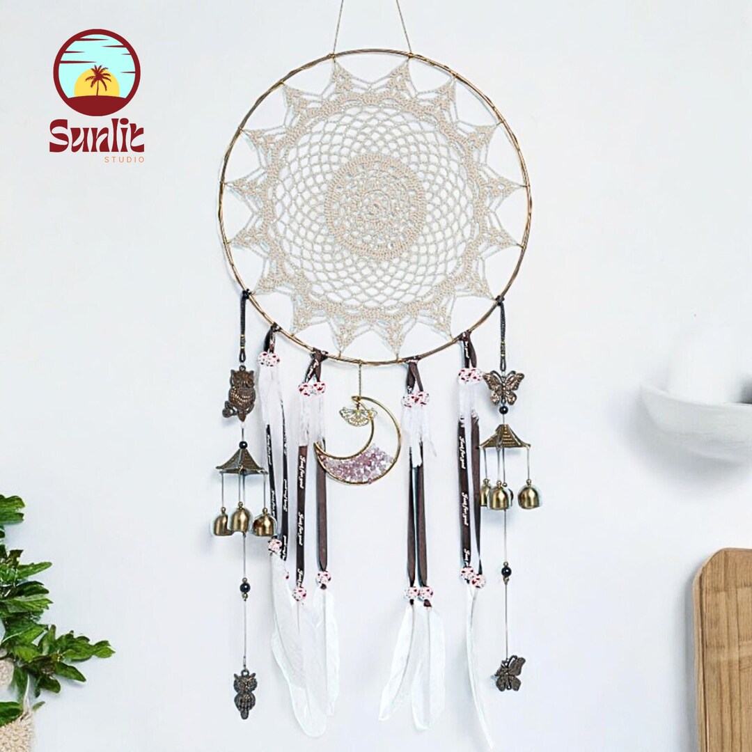 Large Dreamcatcher Wall Hanging, Wind Chime Dream Catcher Feather