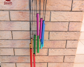 Campanelli a vento in metallo colorato / Decorazione essenziale per esterni / Campanelli a vento a spirale multi-tubo ad albero / Decorazione sonora rilassante per il giardino / Regalo commemorativo