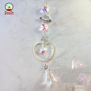 Tiny Heart Crystal Suncatcher – Tiny Hanging Light Catcher for Window or Car – Romantic Boho Decor or Gift for Her