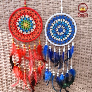 Crochet Dreamcatcher Set: Colorful Beaded Wall Decor