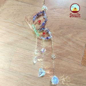 Crystal Butterfly Suncatcher | Rainbow Light Catcher | Butterfly Suncatcher | Memorial Butterfly Suncatcher | Boho Window & Car Decor