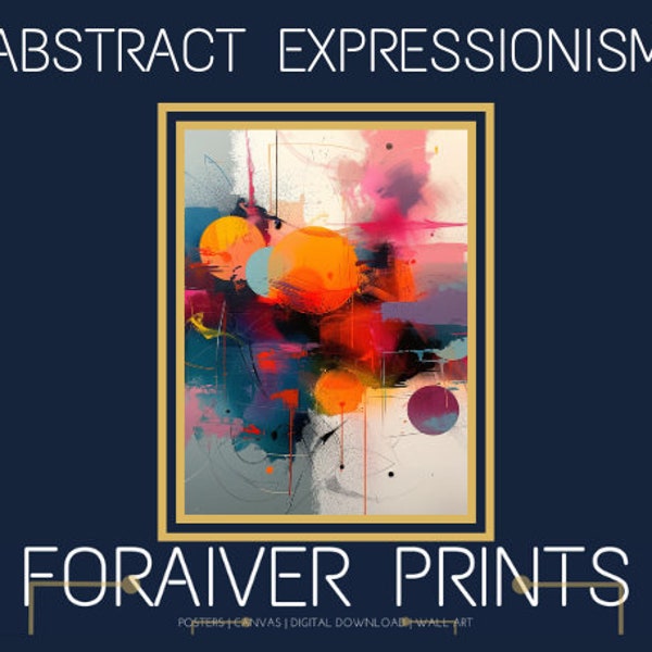 Vibrant Abstract Expressionism Art Poster, Modern Home Decor Print, Unique Wall Art, Artistic Housewarming Gift
