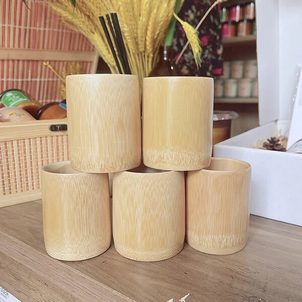 Bamboo Cups, Bamboo Cups for Handmade Scented Candles Capacity 150ml to 160ml