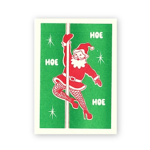 HOE HOE HOE / Carte postale pour les Fêtes / Risographie / Weinachtskarten