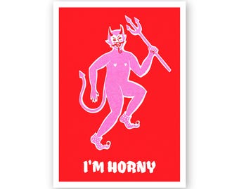 I AM HORNY / Cartes postales de la Saint-Valentin / Risographie