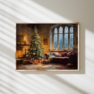 Vintage Christmas Tree Print Christmas Wall Art Rustic Holiday Decor Christmas Gift Christmas Home Decor Evergreen Pine Tree Wall Art