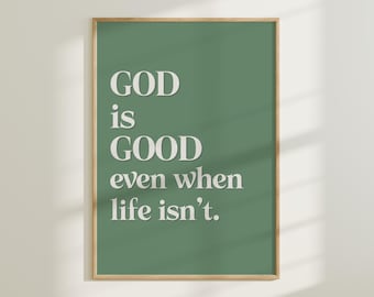 Gott ist gut Ästhetische Christliche Wandkunst Minimalistischer Kunstdruck Büro Dekor Bibel Zitate Modernes Christliches Wohnkultur Geschenk für Christliche Männer