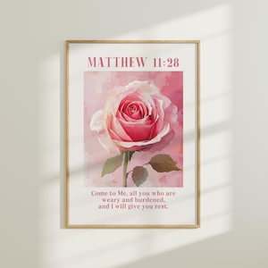Christian Wall Art Pink Nursery Baby Room Decor Bible Verse Print Baby Shower Christian Gift Coquette Aesthetic Wall Art Christian Girl Art