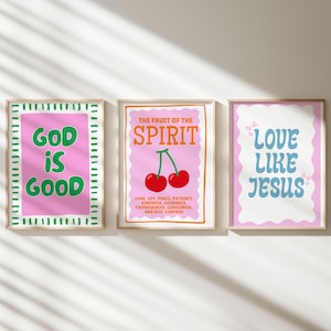 Trendy Christian Wall Art Maximalist Dopamine Decor Colorful Christian Art Eclectic Kitchen Print Preppy Dorm Room Print Scripture Art Gift