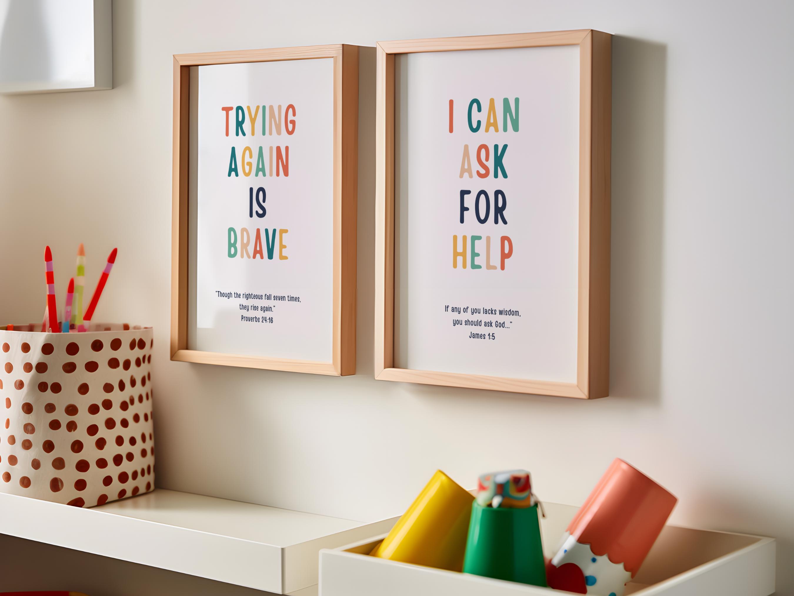 Christian Growth Mindset Poster Sunday School Wall Decor Homeschool ...