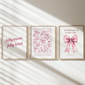 Trendy Christian Wall Art Preppy Apartment Print Pink Printable Coquette Wall Art Encouragement Teacher Gift Christian School Decor