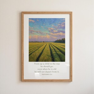 Proverbs 22:6 Wall Art Bible Verse Print Modern Christian Art