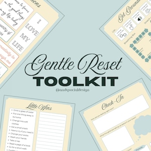 Editable Gentle Reset Toolkit - ADHD, Anxiety, Mental Health Support | Elegant Design