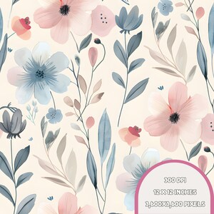 Joli motif floral sans couture, nouveau motif bébé pour tissu printemps, motif floral d'été, aquarelle transparente.