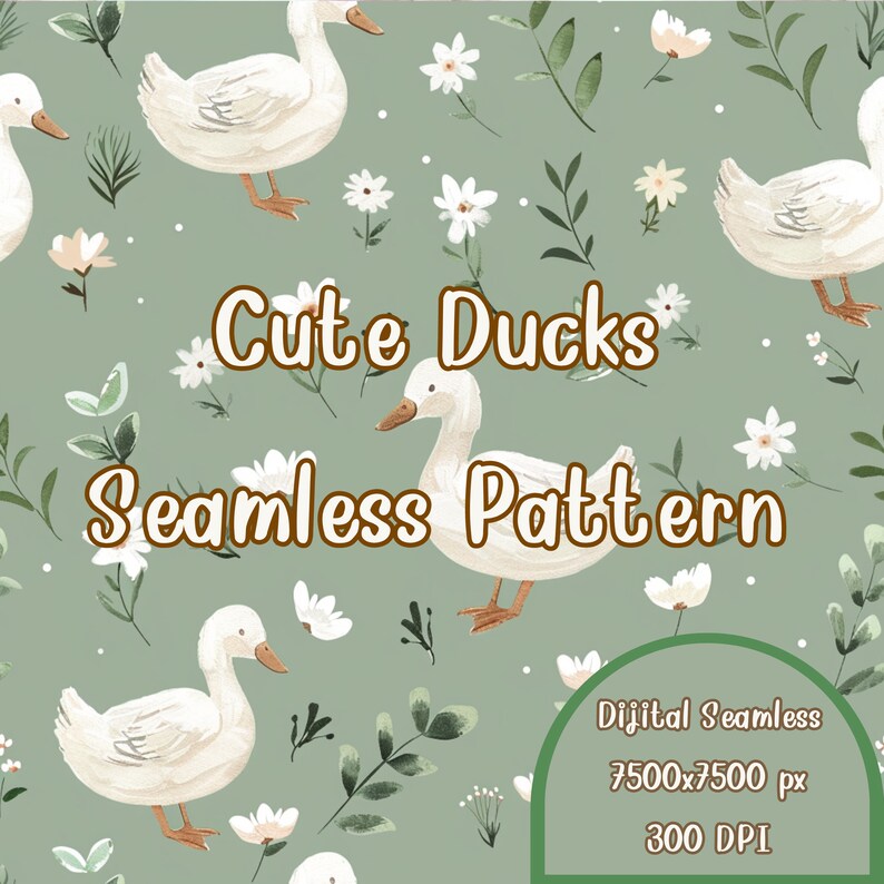 Duck Seamless Pattern, Watercolor Baby Fabric (digital Download) - Etsy