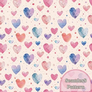 Pastel Heart Seamless Pattern, Cute Pastel Heart ,printable Repeat ...