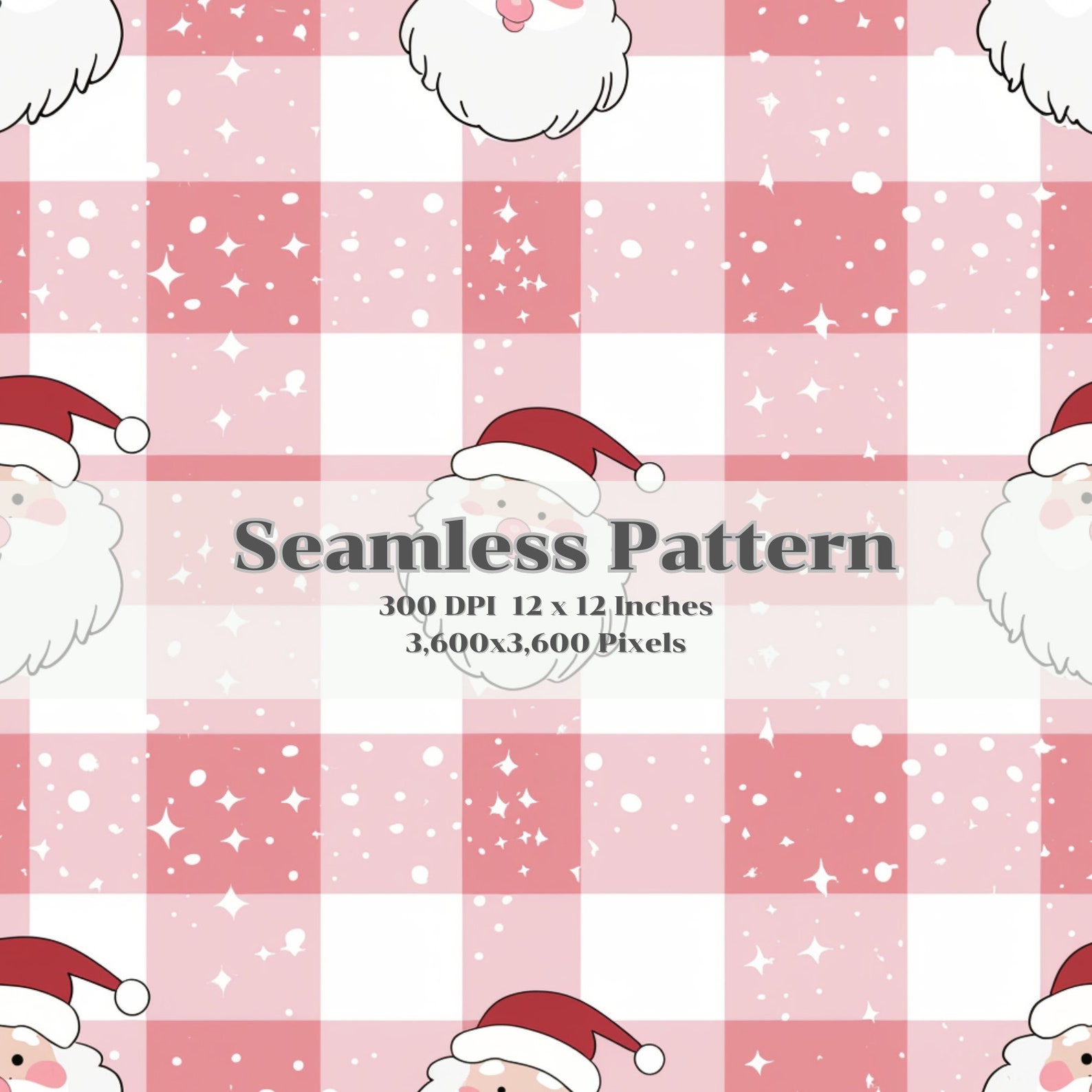 Santa's Vintage Artworks, Seamless Pattern, Repeat Pattern, Winter ...