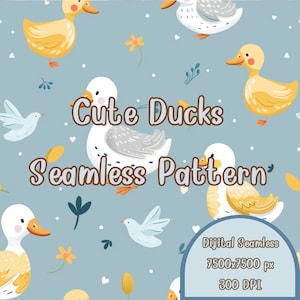 Seamless file for fabric Goose,Duck repeating pattern,Seamless Pattern New Baby Seamless Digital Paper Newborn,Seamless pattern commercial.