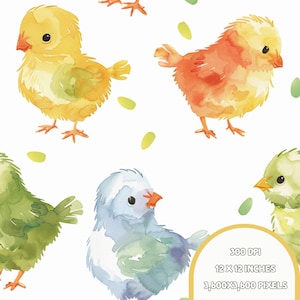 Cute Chicken Seamless | Seamless Patterns | Instant Download | Printable Digital Paper | Repeating Pattern | Fabric Printing, 300 DPI