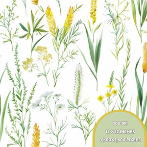 Sans couture florale | Modèles sans couture | Téléchargement instantané | Papier numérique imprimable | Motif répétitif | Impression sur tissu, 300 ppp